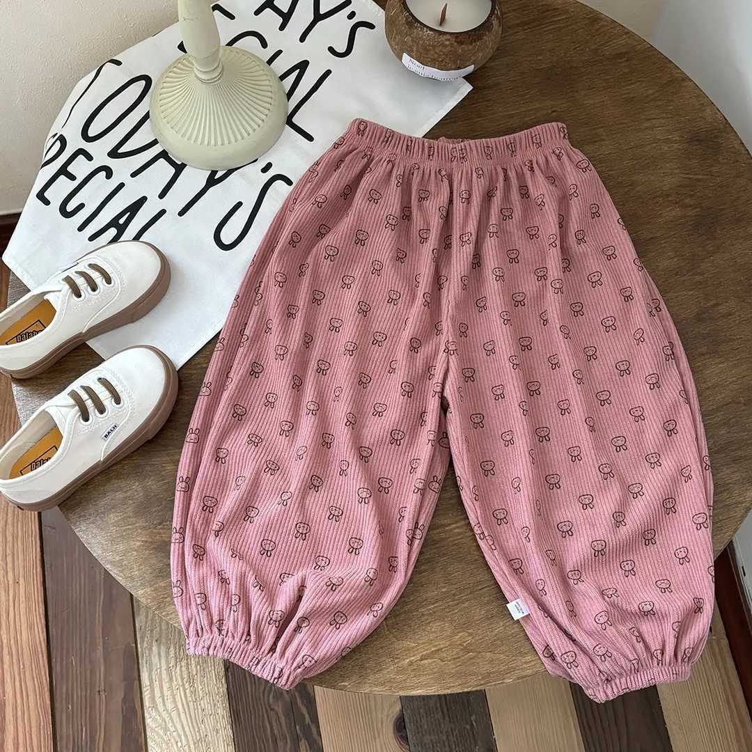 Baby Girls Pants Kids Full Printed Pant Corduroy Trousers Autumn Childrens Clothing Korean StyleT251027