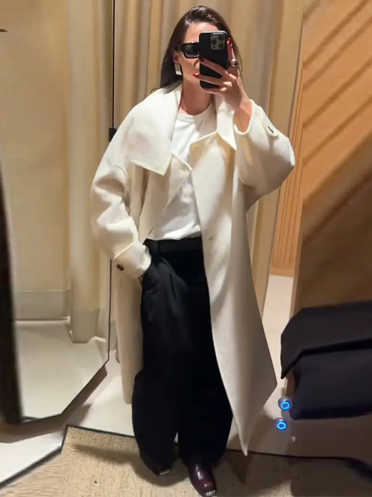 Elegant Womens Overcoat Stand Collar Single Breasted Full Sleeve Solid Female Long Coats Autumn Fashion Chic Lady Outwear 251024