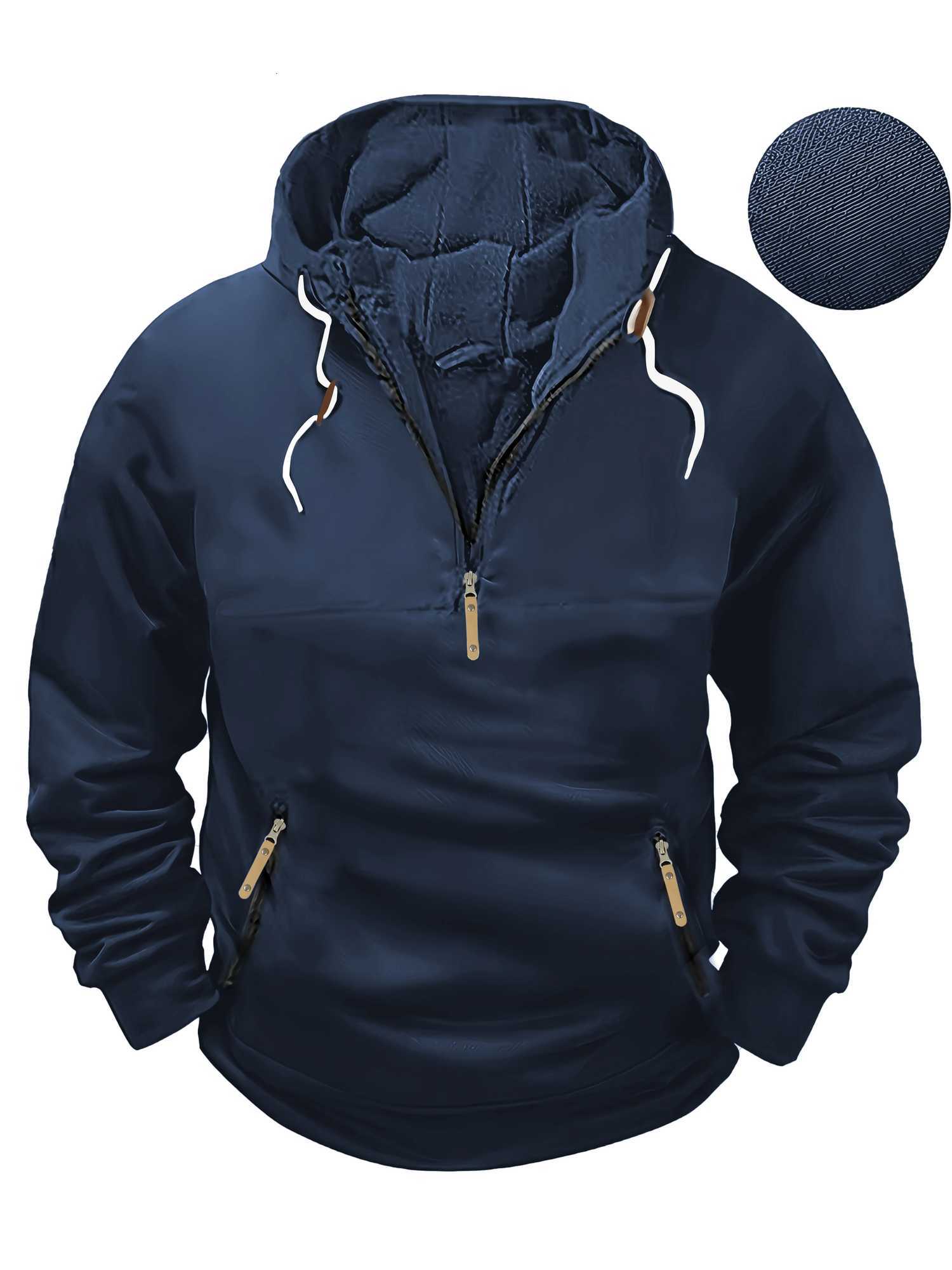 Trendy mens new mens casual hoodie quality workwear zipper long sleeved pullover fashionable hoodie W251027