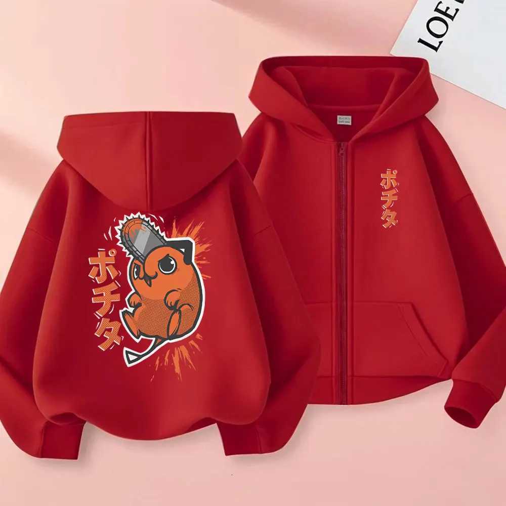 Anime Chainsaw Man Washed Retro Zipper Hoodie Cartoon Denji Pochita Funny Graphic Zip Up Jacket Men Women Manga Oversized Coat W251027