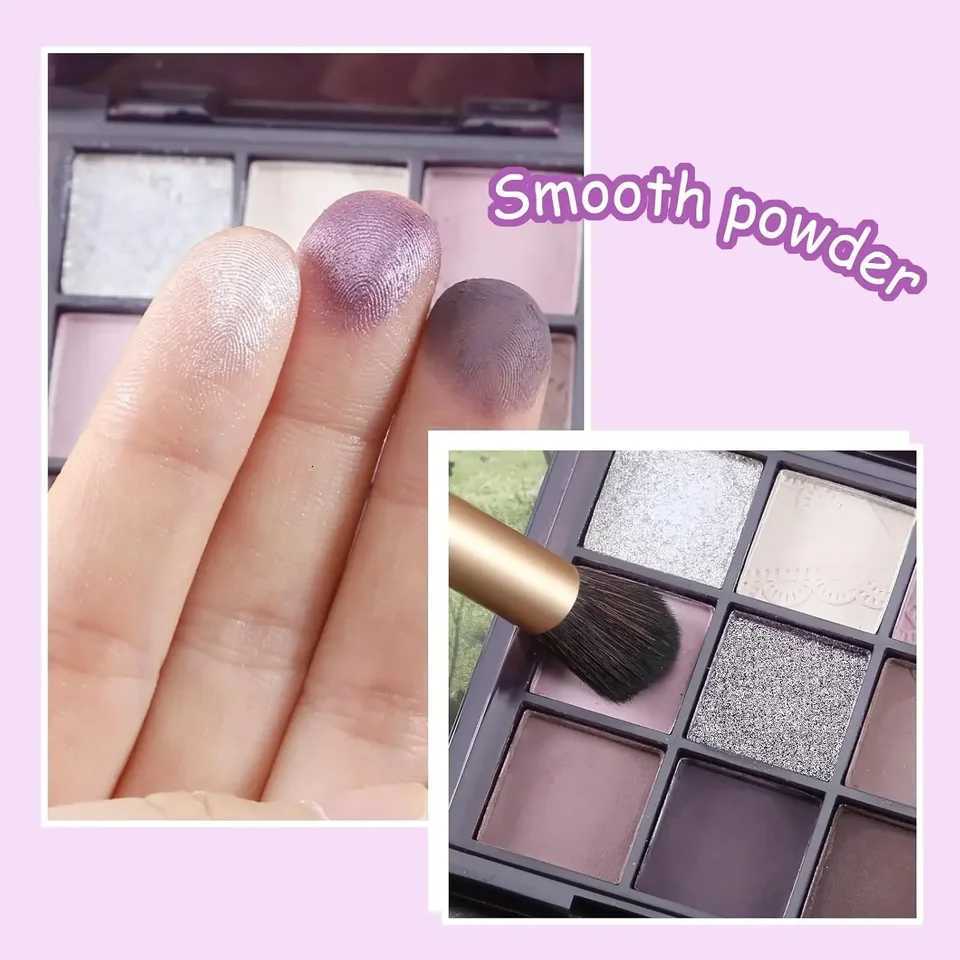 Purple Eyeshadow Palette 9 Color HighPigment Matte Shimmer Violet Brown Silver Neutrals LongLasting Smoky Eye Makeup ColorsXJ251027