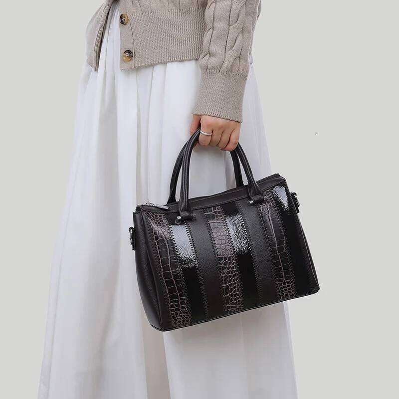 Fashion Striped PU Leather Women's Designer Brand Handbag Tote Bag Shoulder Bolsos Mujer Bags For Woman Sac De Luxe Femme