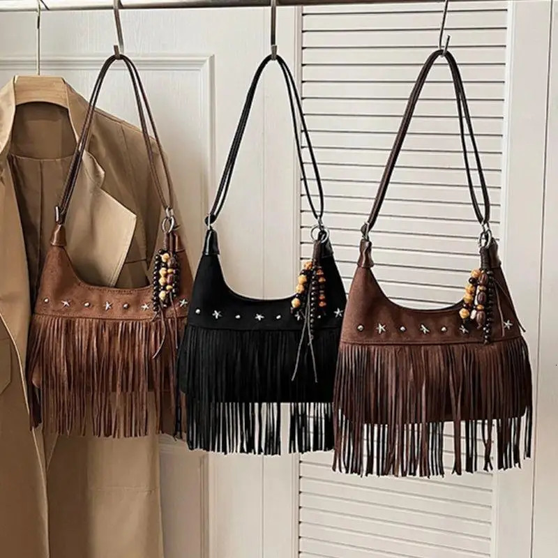 2025 Fall Winter Womens Suede Crossbody Bag Tote Handbag Shoulder Bag Purse with Long Strap 251027