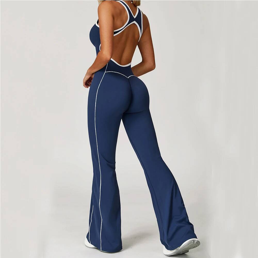 winter jacket women Sexy Backless Bodysuit Women's Set Tracksuits Fiess Sports Jumpsuit Yoga One-piece Suit Flared Pant Fast Dry Workout Clothes