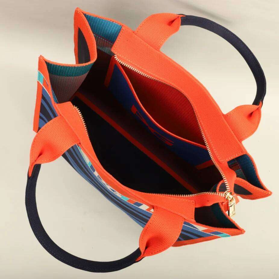 PG PATSY GARIS Unique Style Design Shopping Colorful Striped Handbag Fashion Shoulder Bag