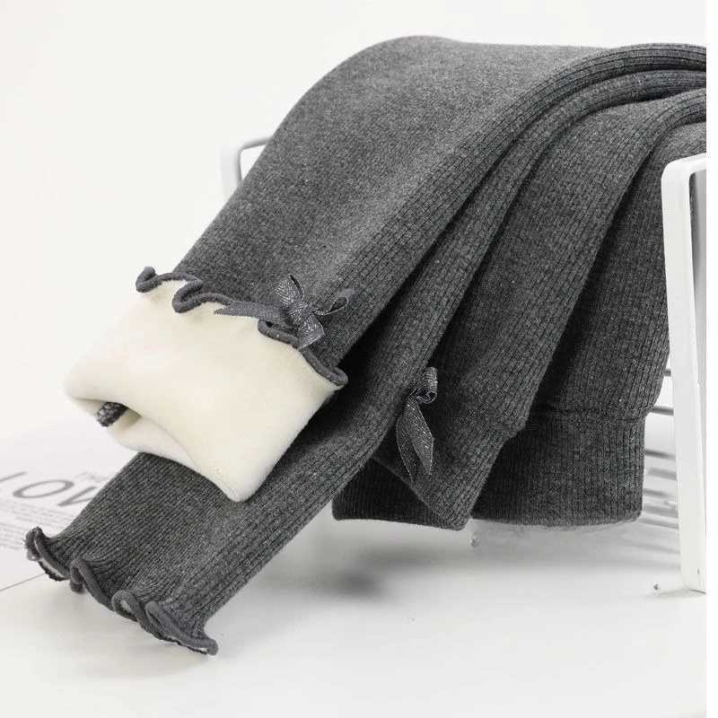 Autumn Winter Sweet Girls Legging Pants Kids Thick Warm Trousers Winter Warm Plush Trousers Elastic Waist Leggings Kids PantsT251027