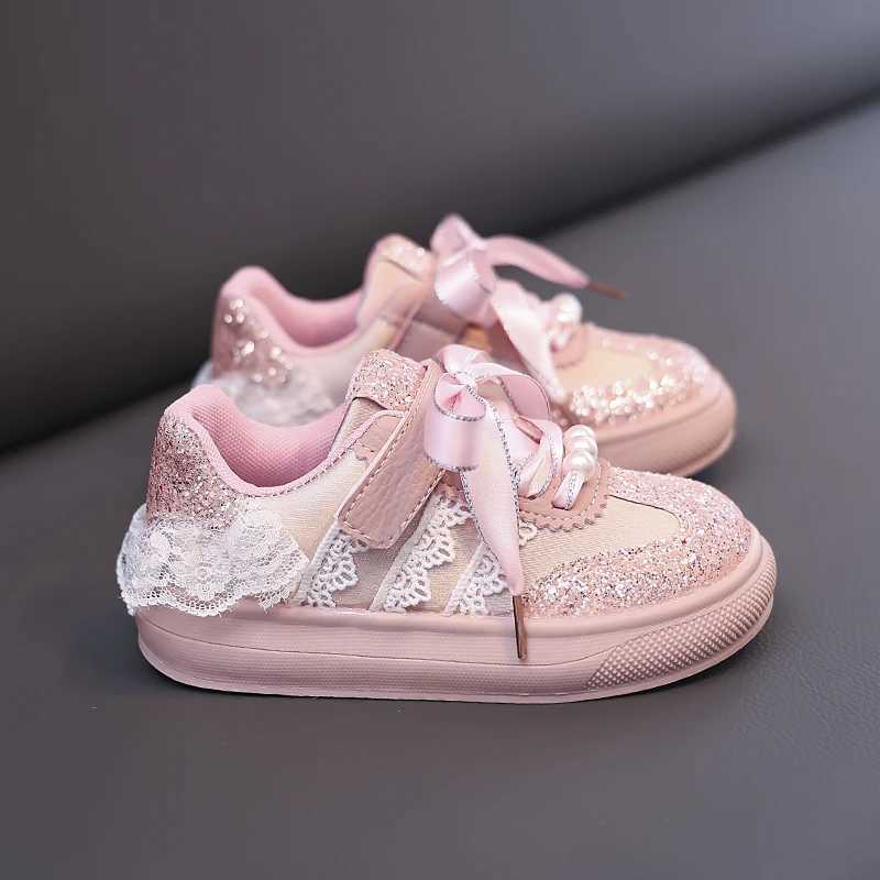 Children Casual Shoes Toddler Baby Girls Bow Sequin Sneakers Glitter Soft Sole Nonslip Sports Shoes Fashion Solid Board Shoes S251027
