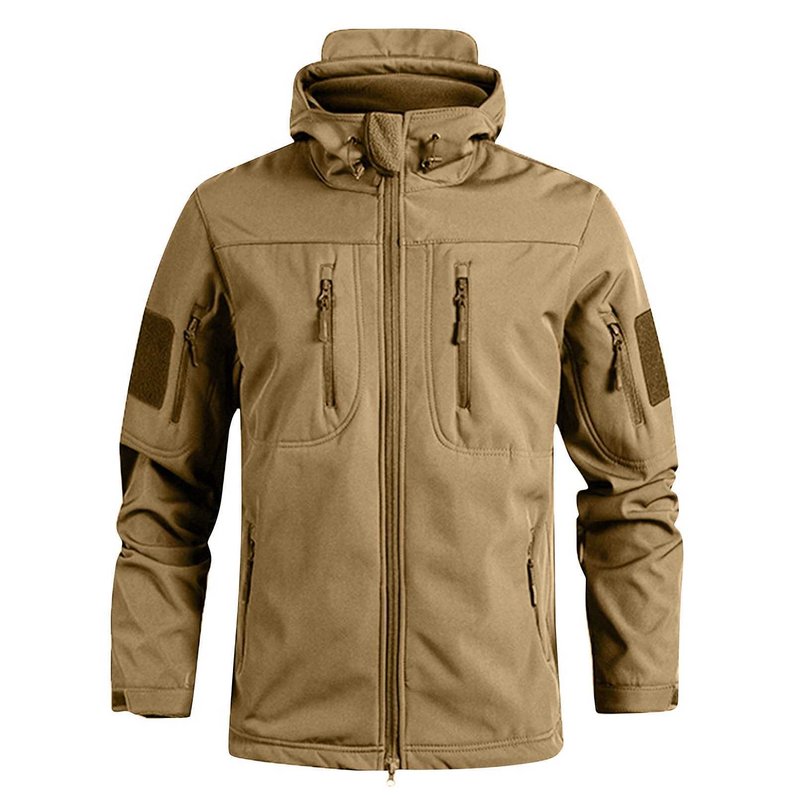 MenS Loose Jacket Mens Winter Autumn Waterproof Hiking Jackets Fashionable Multi Pocket Hooded Jacket Fishing Camping X2510281
