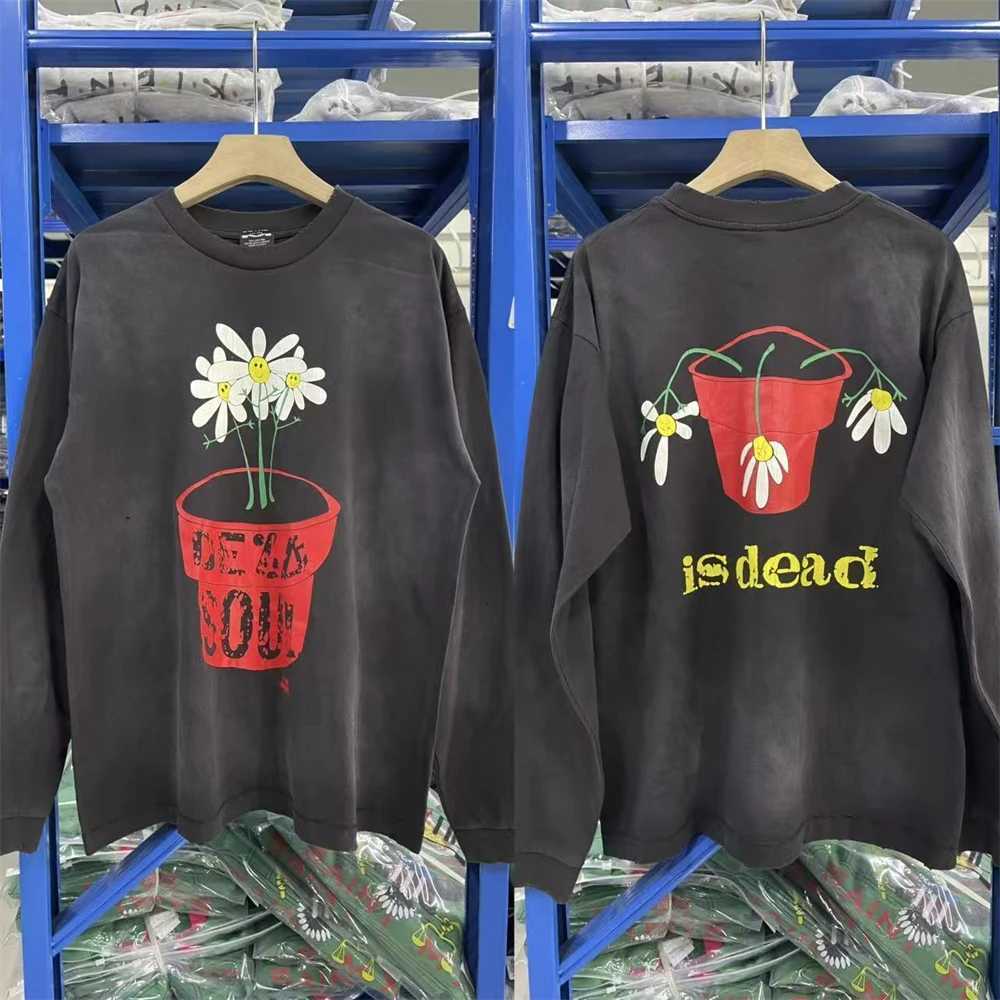 Washed Vintage Saint 25SS De La Soul Is Dead Long Slves T Shirt Men Women High Quty Tshirt X251028