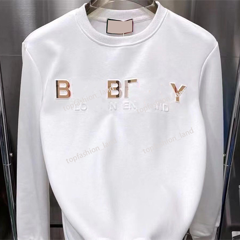 Designer Men's Sweatshirts Cotton Pullover Sweatshirt with 3D Monogrammed Long Sleeve Jumper Sweat Shirts Black White Khaki Asian Size M-5XL