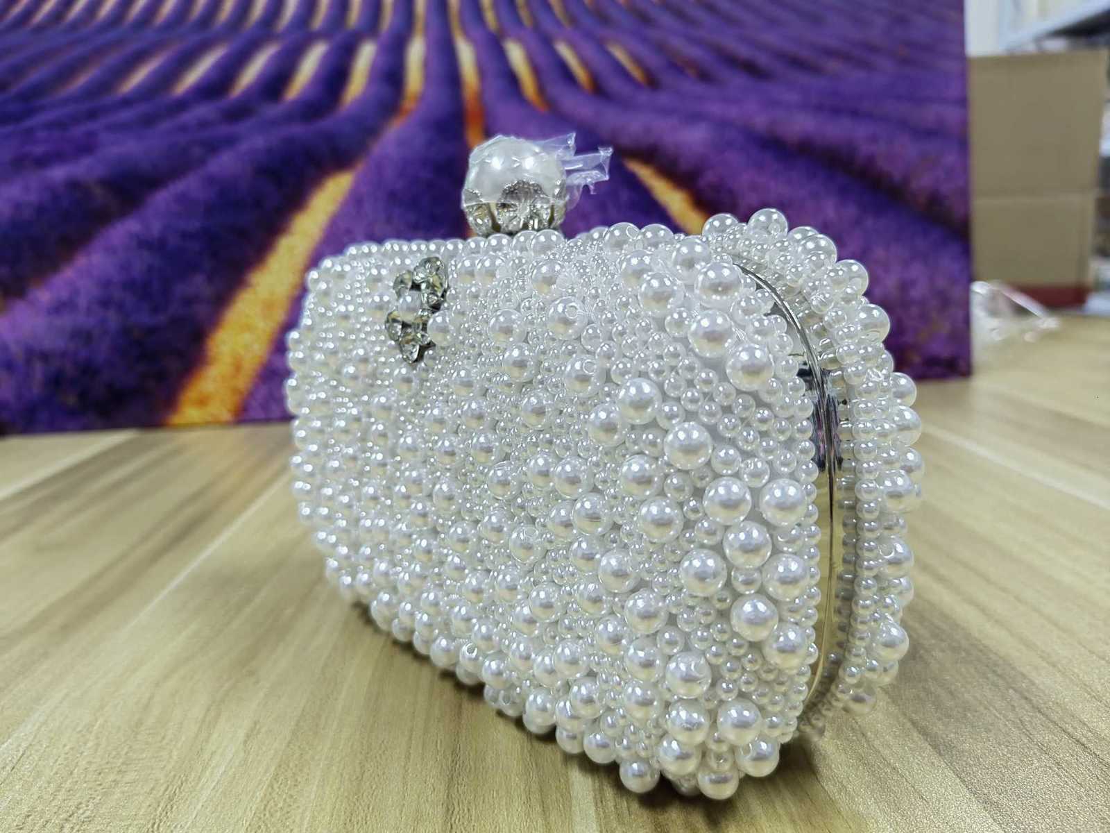 Pearl Dinner Bag with Chain Strap Elegant Shoulder Bag Handheld Evening Dress Bag Marriage Party Storage Bag Trendy H2510271