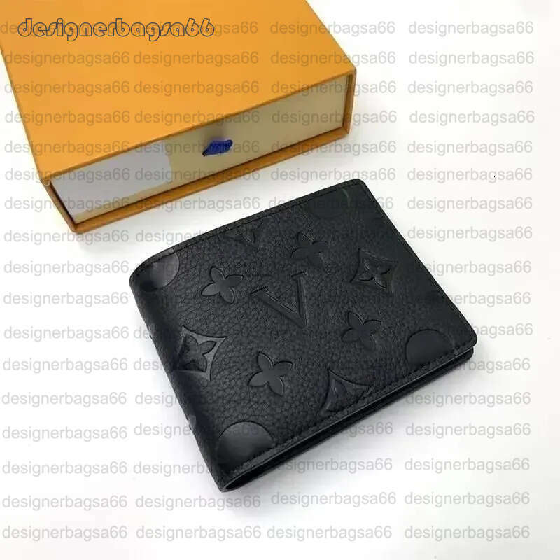 Genuine leather Mens wallet luxury High Quality Version All black style leather short wallet Card Holder designer purses holder classic pocket Man Bags with box