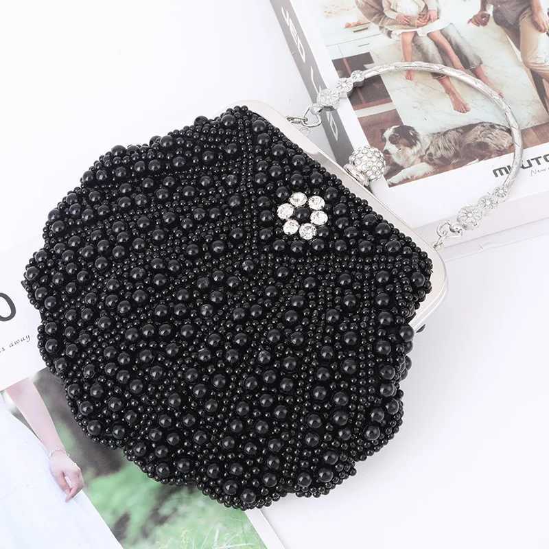 pearl clutch bag handmade beaded evening bag classic scalloped handbags for wedding party prom H2510271