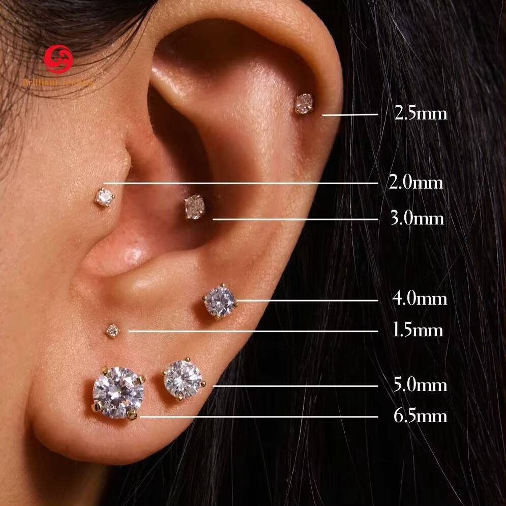 14k Solid Gold Diamond Stud Earrings 03ct 05ct 1ct IGI Certified D VS1 HPHT CVD Lab Grown Diamond Earrings Jewelry