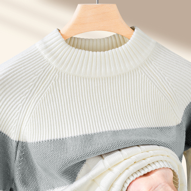 Men's Wool Lyocell Sweater Autumn Designer Sweater Winter New High-end Black Half Turtleneck Long Sleeve Warm Knitted Base Shirt