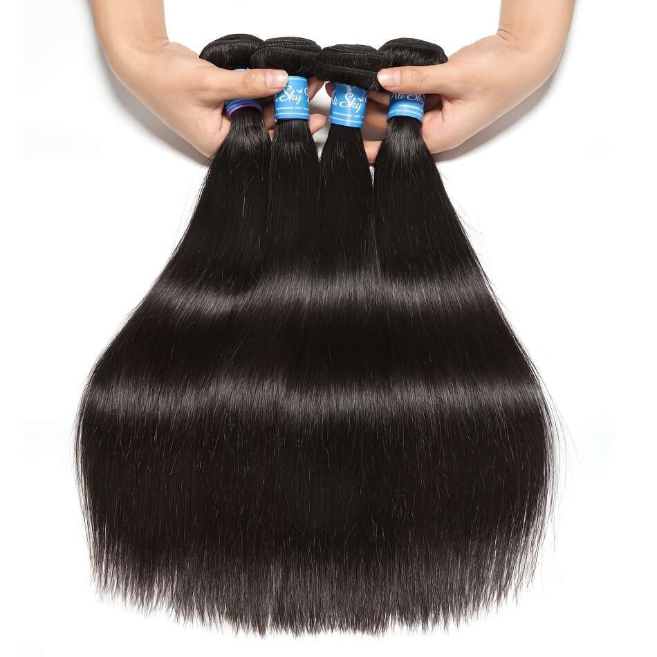 3 12A 100% Unprocessed Peruvian Virgin Human Weave - Bone Straight 5X5 HD Transparent Lace Closure, Natural Black Free Part For, Versatile Styling Sty