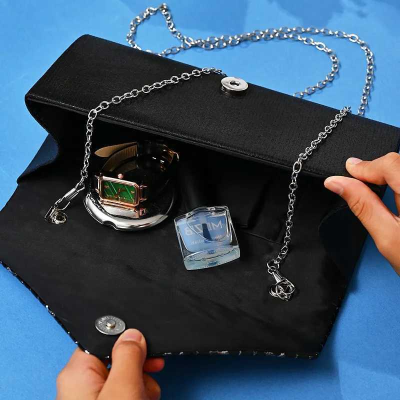 Womens Shimmering Clutch Bag Fabric Envelope Evening Crossbody Classic Wedding Party Handbag for Women H2510271