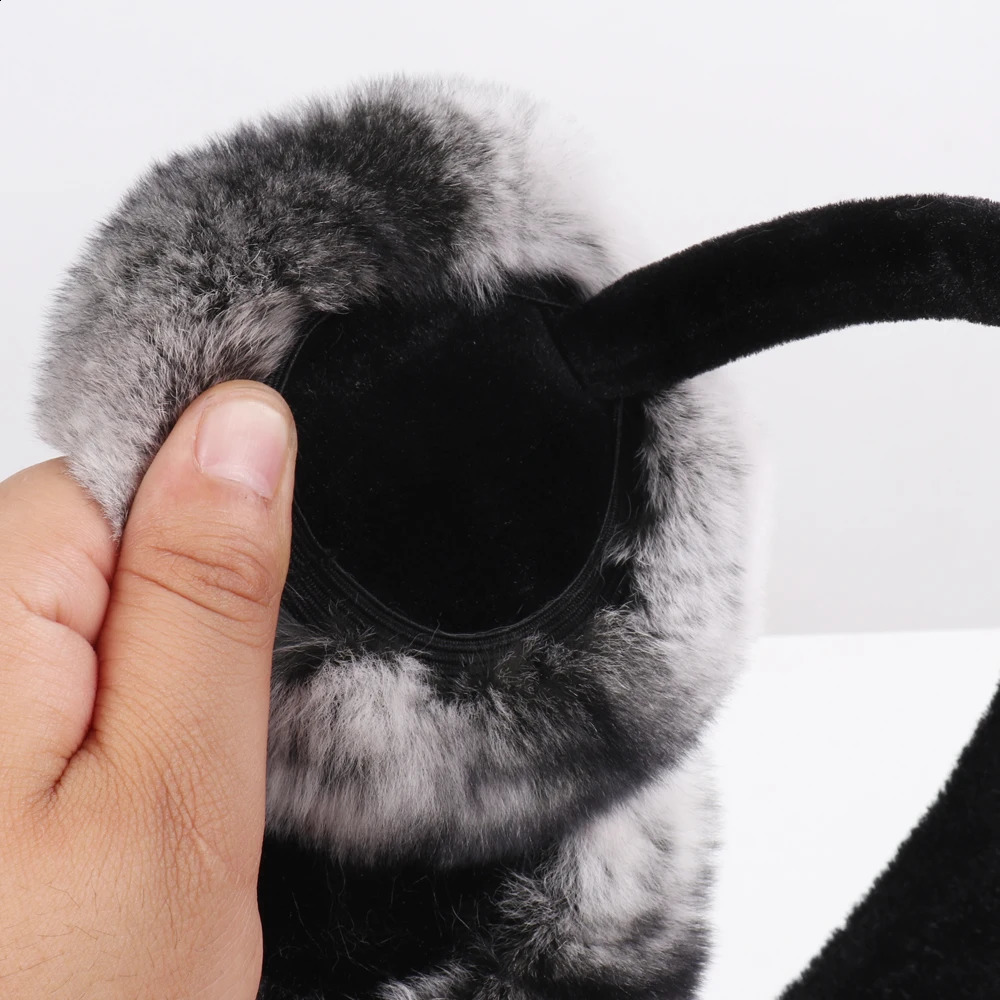 women Quality Real Fur Earcap Winter Warm Natural Rex Rabbit Fur Earmuff Lady Fashion Fluffy Genuine Rex Rabbit Fur Earlap 251027