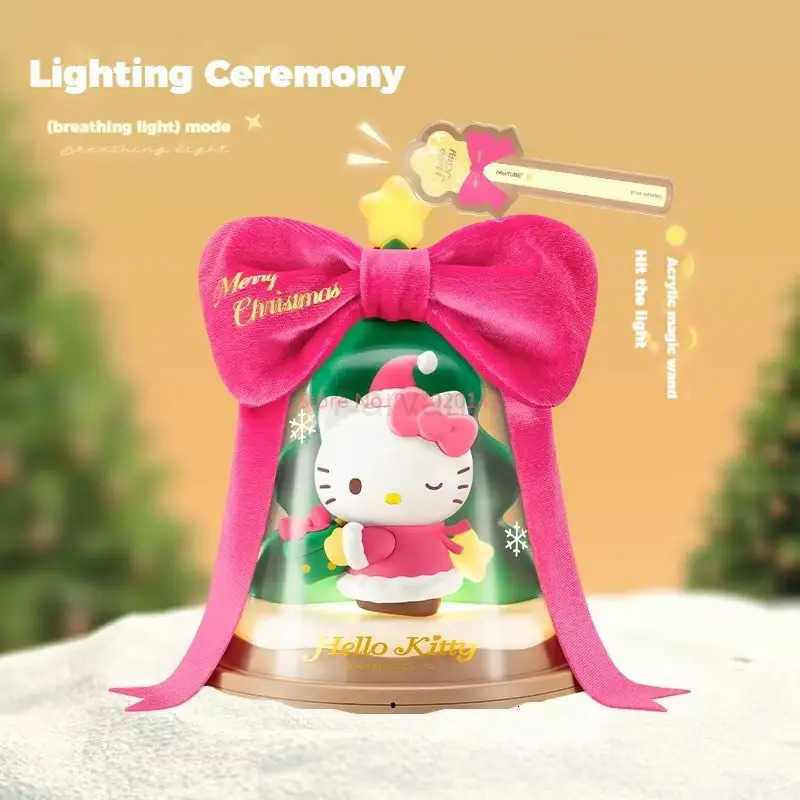 Sanrio Kawaii Sanrio Hello Kitty Christmas Tree Night Lamp Toys Anime Figures Hellokitty Night Light Room Desktop Ornaments Girls Gifts L251028