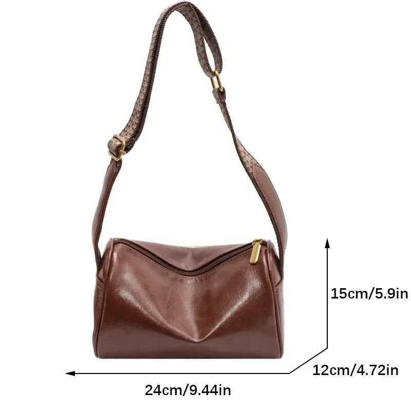 Vintage Shoulder Bag for Women Fashion Wide Strap Crossbody Bag Retro Pillow Messenger Handbag Ladies Tote Clutchs Purses ToteW251028