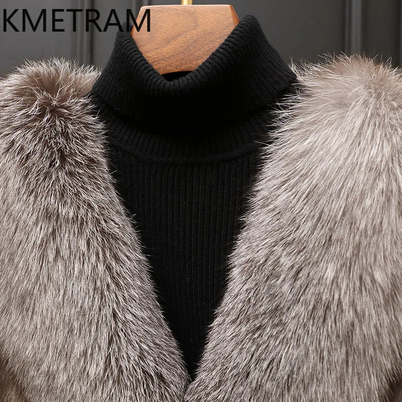 100 Mink Fur Jacket Woman Vneck Short Real Fur Coat Winter Women Clothing Furry Jackets 2025 Fox Fur Collar Fourrure 251027