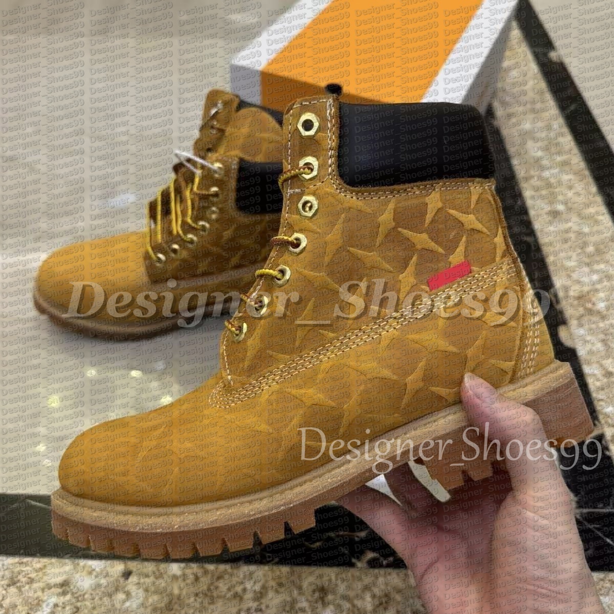 Supre boots men women boots yellow martin boots Ankle Boots Designer Cowboy shoes outdoor sports black white pink red army green grey boots high top boots have box1