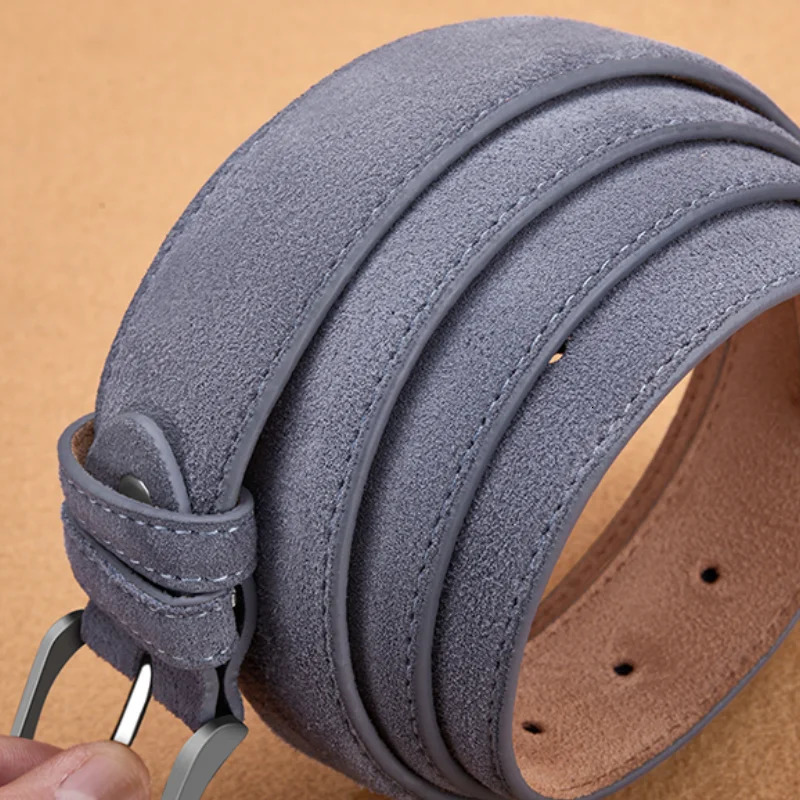 Suede Belt Unisex Jeans Belt High quality velvet leather soft pin buckle belt er Fashion Matching Womens Belt 251024