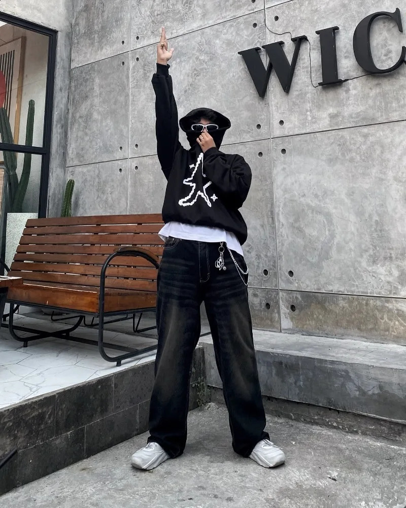 Street Hiphop Retro n Fashionable Versatile Hoodie Men American Y2K Harajuku Casual Loose Oversized Sweatshirt Women 251027