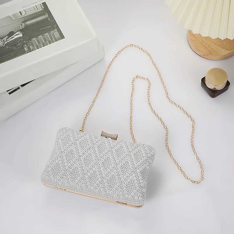Elegant Pearl Beaded Crossbody Clutch Bag for Women New Style Party Evening One Shoulder Ladies Beaded Purse H251027