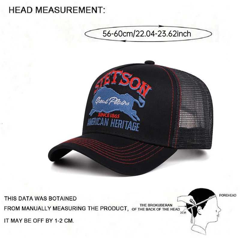 2025 Personalized New Truck Hat STETSON Red Bear Breathable Mesh Hat Street Hip Hop Hat Daily Casual Wear Sunshade Baseball HatL251028