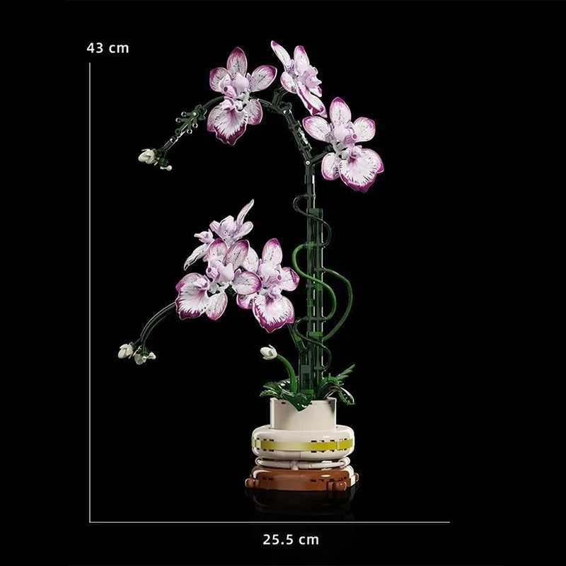 Creative Orchid Bouquet Potted Building Blocks Immortal Flower Home Desk Plant Decoration Assemble Bricks Toy Gift For Kid Girls L251028