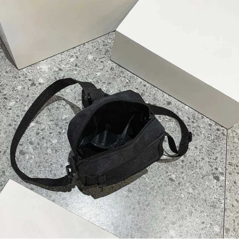 Casual Pocket Mobile Phone Messenger Bags Student Hip Hop Pouch Crossbody Bag Women Canvas Square Handbag Black PurseW251028