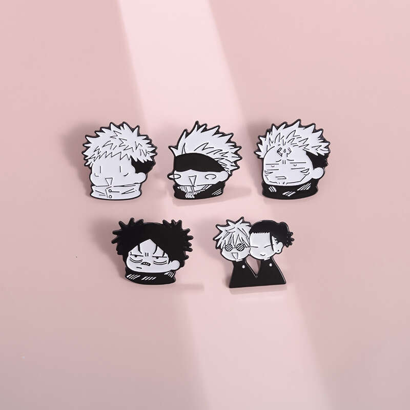 Spell 2 Black and White Style Monster Anime Cartoon Character Peripheral Brooch Clothing Accessories Lapel Pin Badge Metal