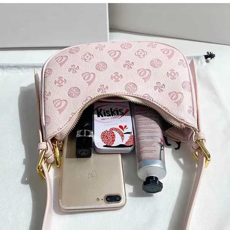 Highend texture niche womens bags new popular and versatile crossbody bags singleshoulder underarm halfmoon bagsT251028