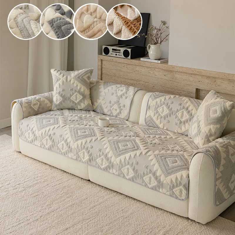 1PCShu Mianrong sofa cushion for autumn and winter thickened light luxury highend non slip sofa cushion C251028