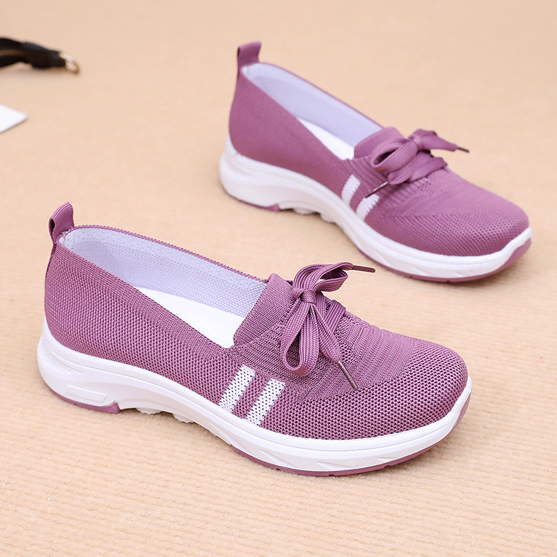 Spring and Autumn Women's New Foot Comfortable Soft Sole Walking Shoes Casual Fashion Sports Women's Shoes Middle-aged and Elderly Flat Shoe