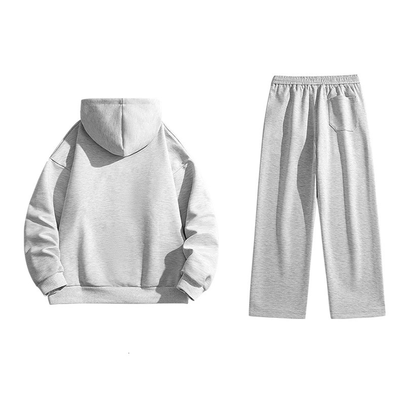 Unisex 2 Piece Set Fitness Running Casual Sport Set Comfortable Casual Sport Solid Color Suit Hooded Pullover Sweatshirt Trouser 251027