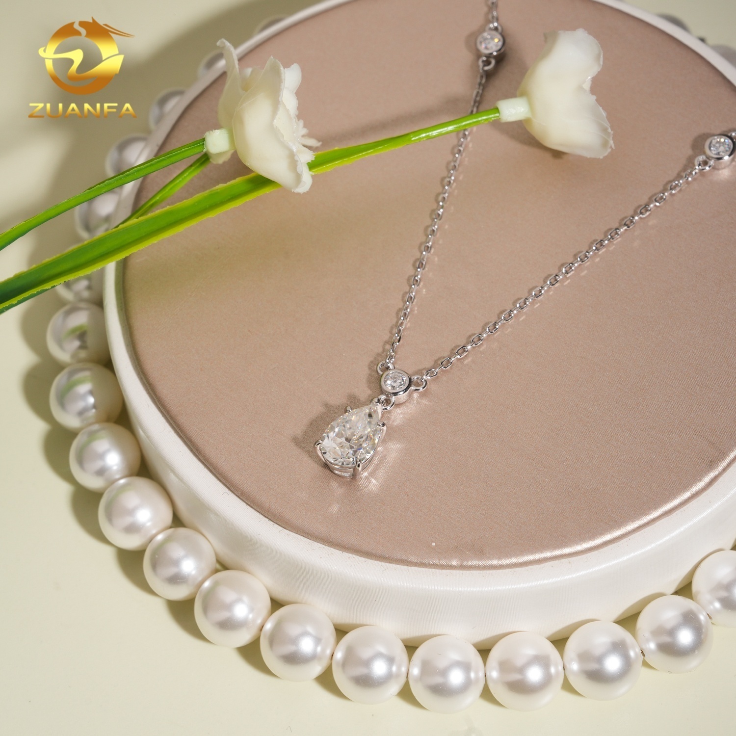 Fine Jewelry Luxury Sterling Silver 925 VVS Moissanite Diamond Custom Moissanite Chain Pendant