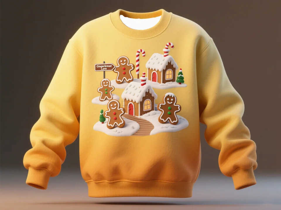 Sanrio Christmas Themed 3D Print Mens Crewneck Sweatshirt Soft Warm Winter Pullover with Holiday Graphics Cozy Seasonal Apparel L251028