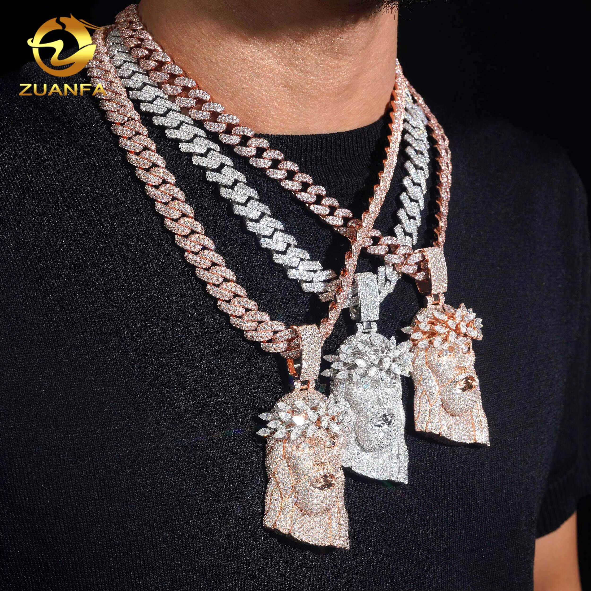 Jesus Pendant Moissanite Hip Hop Jewelry Iced Out Pendant 925 Sterling Silver Moissanite Custom Hip Hop Pendant