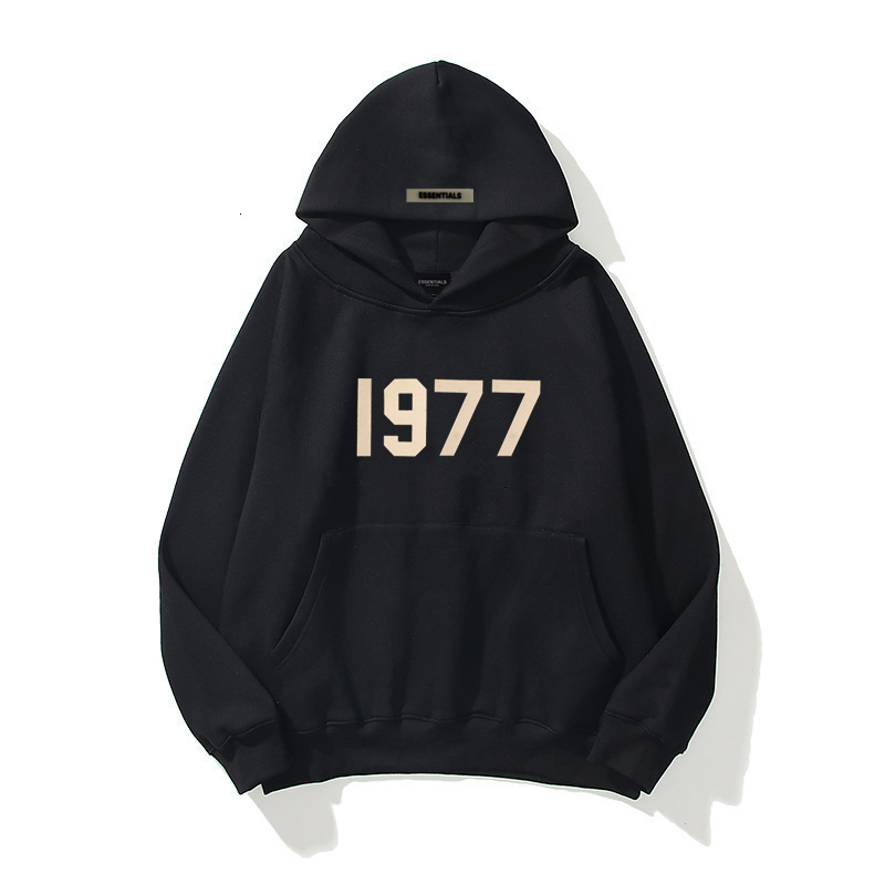 New Style Raglan Sleeve Double Layer Hooded Sweatshirt High Designer Hoodie Street Loose Fit Fleece 1977 Letter Hoodie Unisex