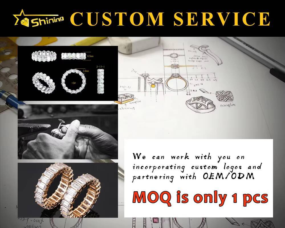 Wholesale Price 925 Sterling Silver Men Gold Engagement Ring Hip Hop Jewelry Vvs Moissanite Diamond Eternity Band Ring