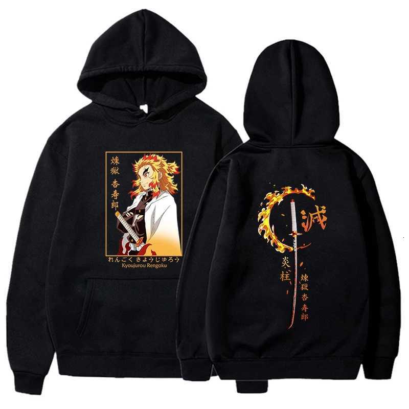 New autumn and winter mens Harajuku hoodie anime Rengoku Kyoujurou printed sweatshirt casual and fashionable hoodieXJ251028