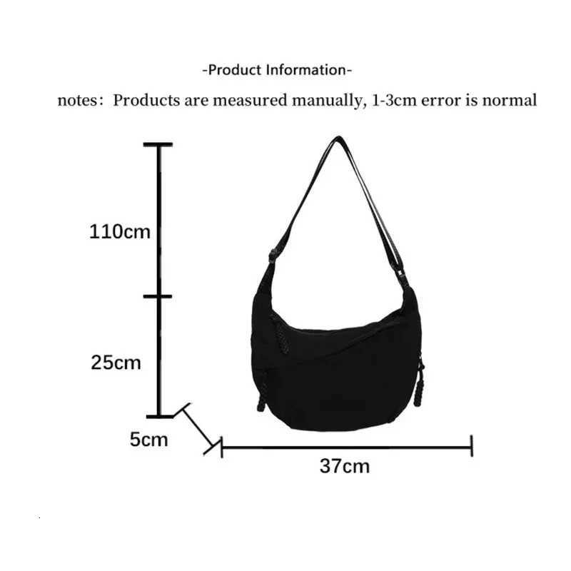 Solid color trendy shoulder bag personalized multifunctional canvas bag daily minimalist dumpling bagT251028