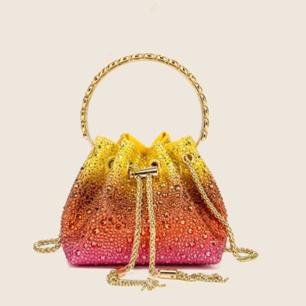 Handle Rhinestones Evening clutch Bag Purses and handbag Designer shoulder bag Shiny Crystal Clutch purse bucket bag H251027