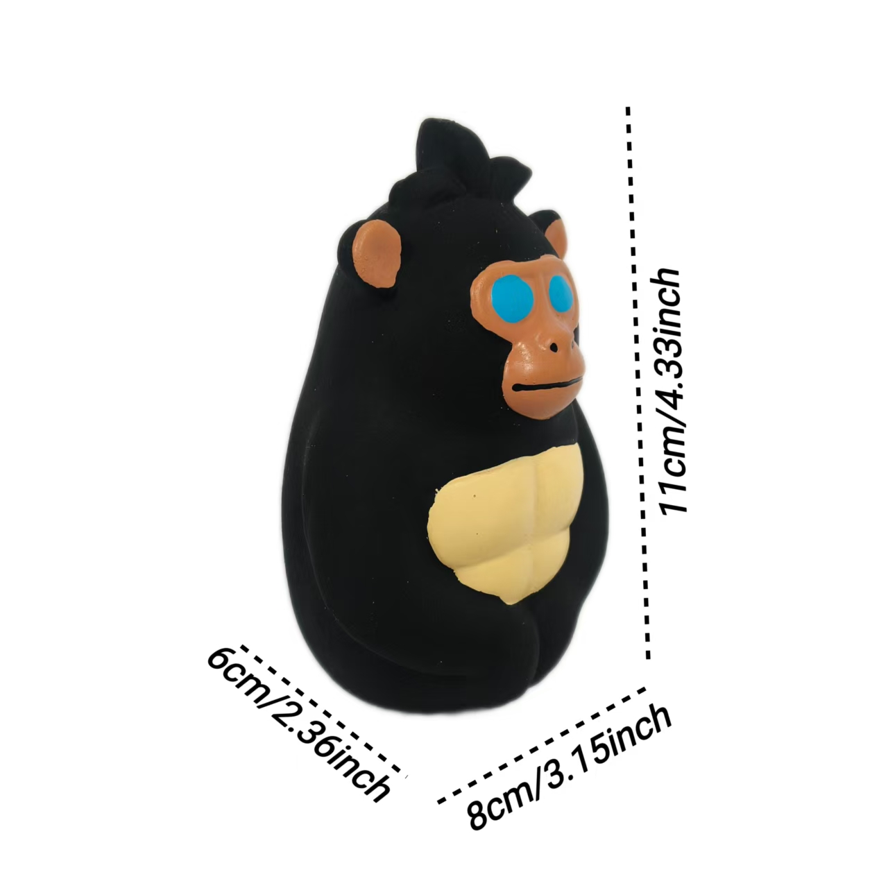 Latex Screaming Chewy Dog Toy Soft Natural Rubber Interactive Squeaky Gorilla Dog Toys with Bright Colors for Small & Medium Dogs 2pcs/Pack