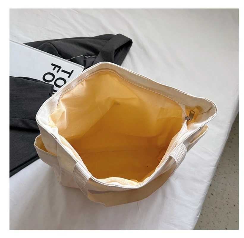 Large Capacity Canvas Tote Bags for Work Commuting Carrying Bag College Style Student Outfit Book Shoulder Bag Shopping Bag 2025W251028