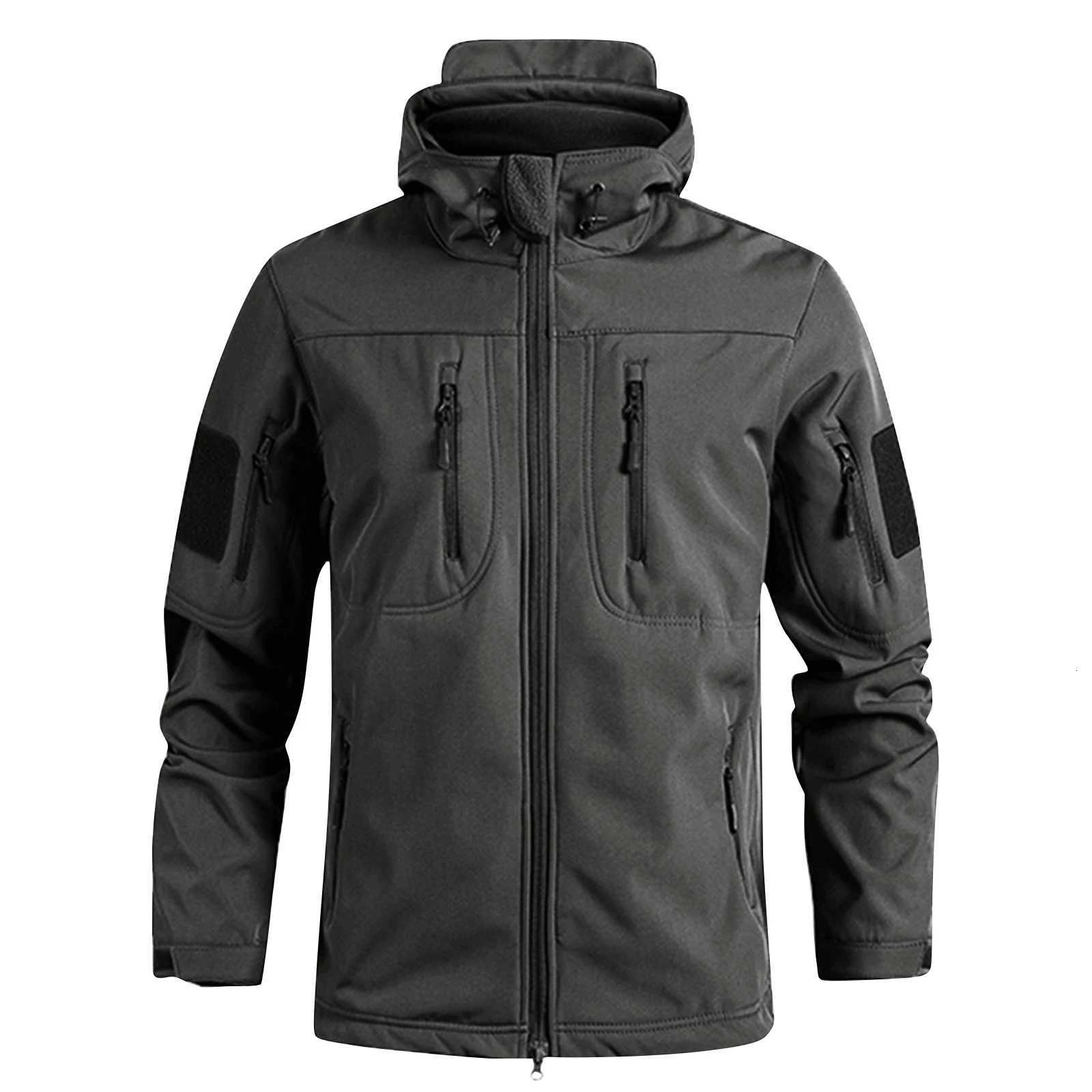 MenS Loose Jacket Mens Winter Autumn Waterproof Hiking Jackets Fashionable Multi Pocket Hooded Jacket Fishing Camping X2510281