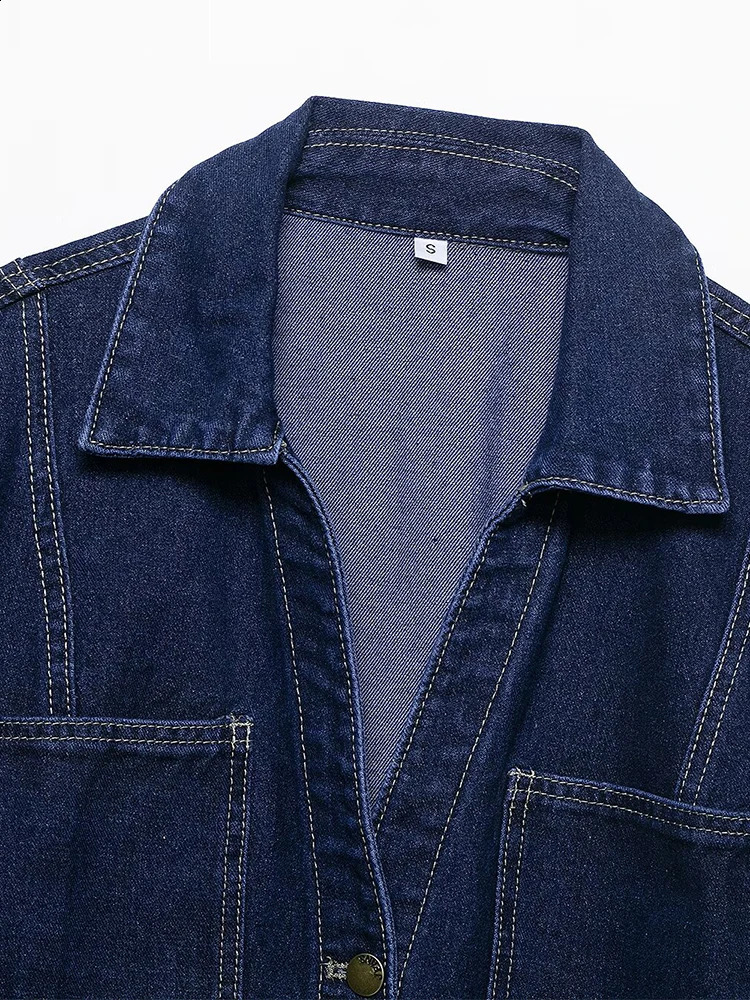 European style womens fashion versatile temperament leisure solid color denim shortsleeved jacket 251015