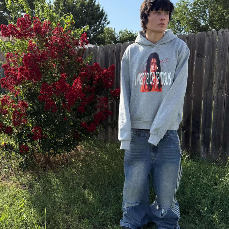 Simple Autumn Fashion Character Letter Print Pattern Unisex Street Hoodie